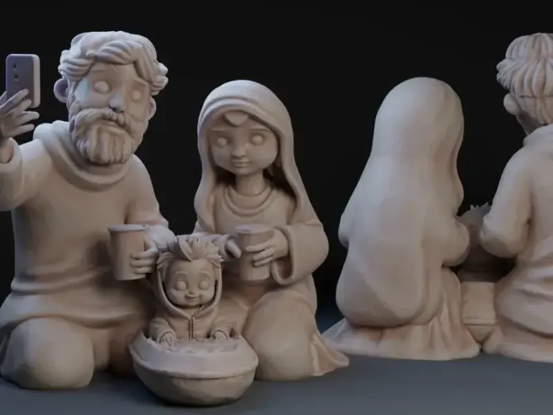 Hipster Holy Family Nativity Scene : Modern Christmas Set