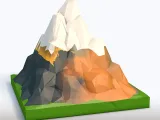 Low Poly Mountain Terrain – Stylized Mountain Landscape STL-4