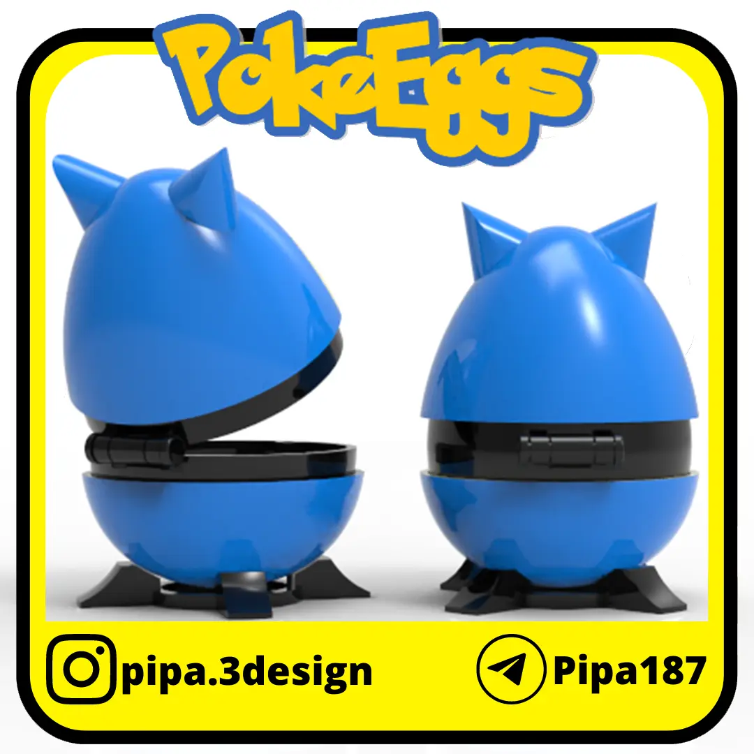 Others STL Download - POKEBALLS SNORLAX EASTER EGG WITH HINGEby Pipa3D