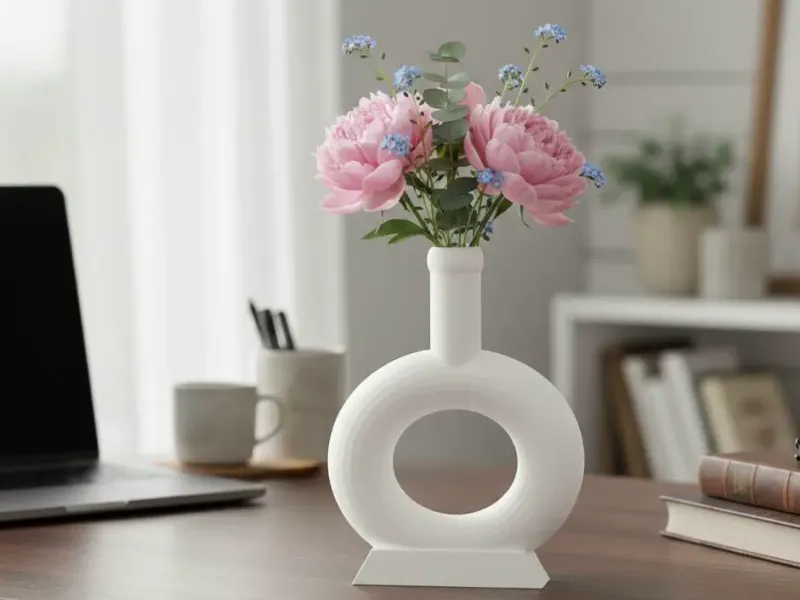 Zen Circle Geometric Bud Vase