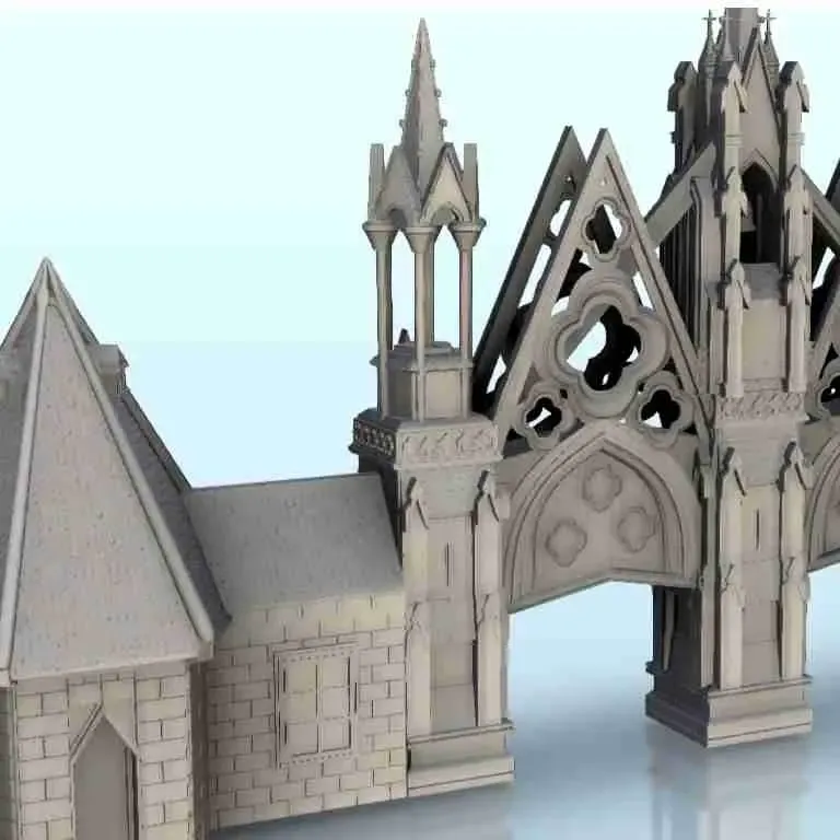 Gothic building with sophisticated arch 19 - scenery medieva