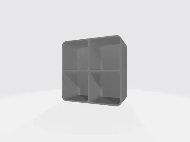 conjunto de cajas con compartimentos, espesor 1,5mm, tamaño 30x30mm
