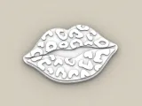 Badge Reel Topper Flat Back Leopard lips-2
