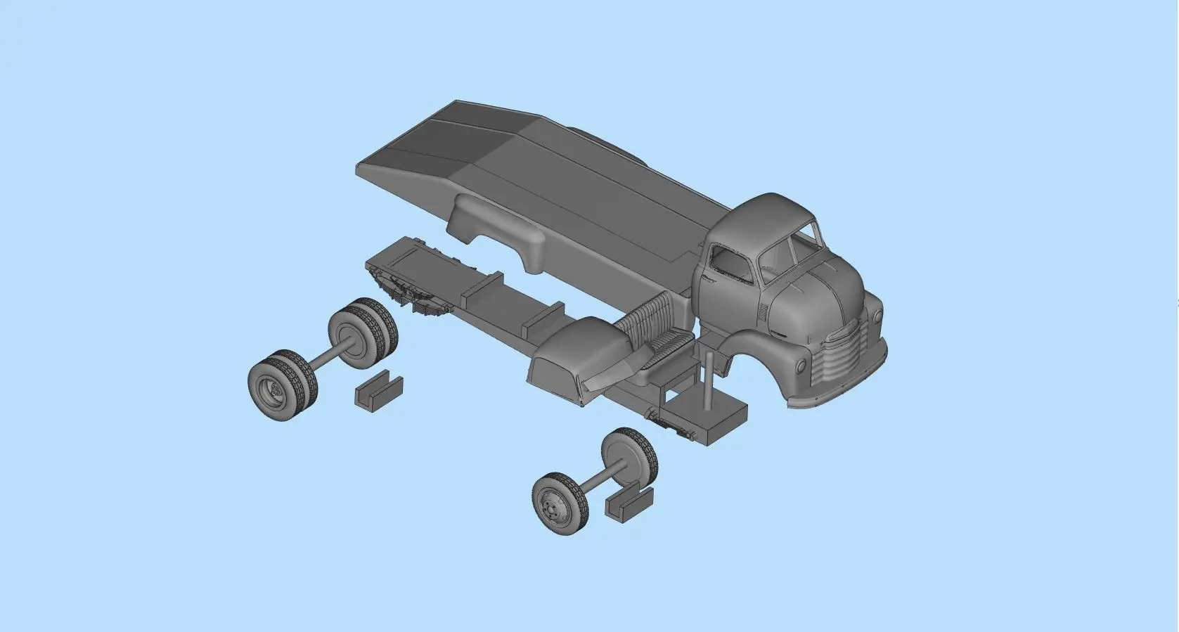 Hauler Ramp Tow Truck COE toy wheels 3D print model car