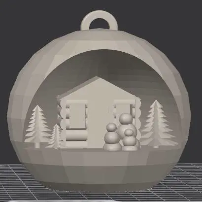 Winter cabin scene Christmas Ornament