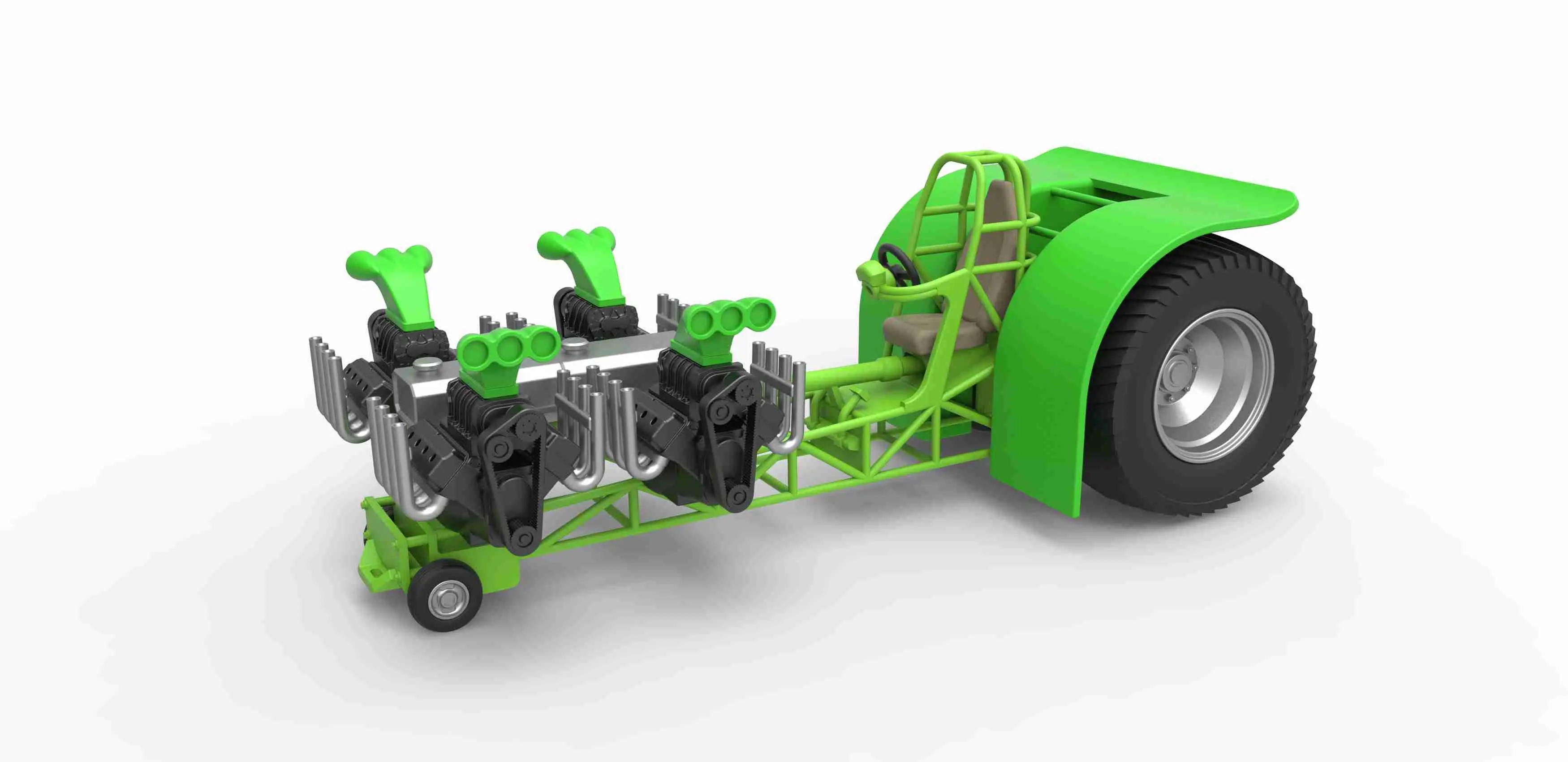 Pulling tractor with 4 engines V8 Version 2 Scale 1:25