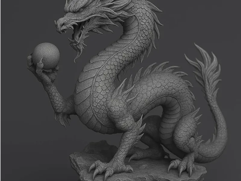 Dragon Playing with a ball