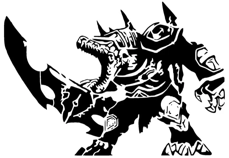 LOL Rune Wars Renekton stencil