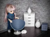 Modern Swivel Chair 1:12 Scale for miniature Dollhouses-7
