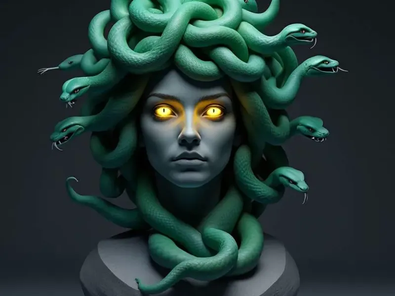 3524  Medusa Gorgon Head 3D Model magic  beast  witch  STL
