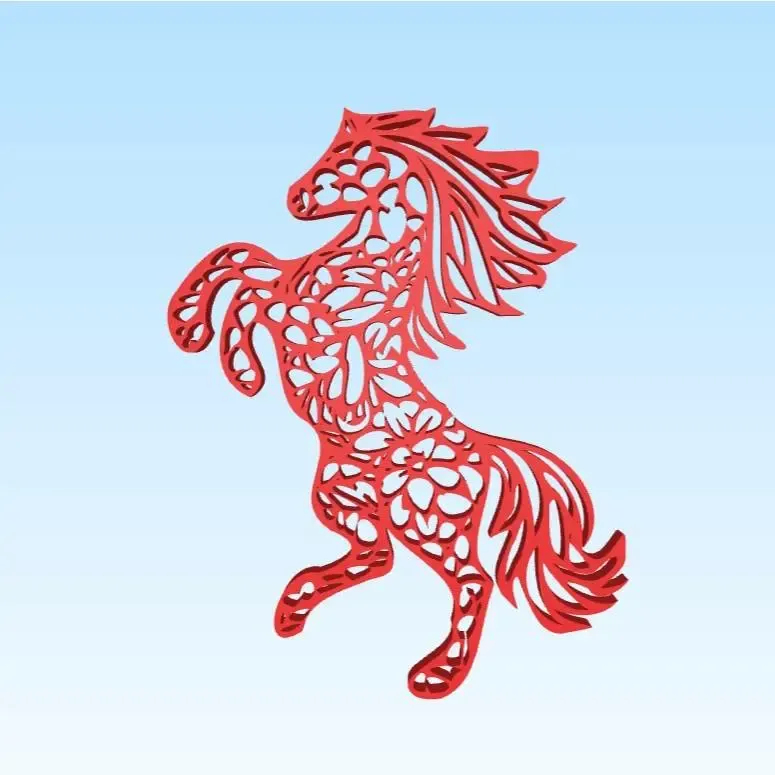 Wallart mandala horse prancing