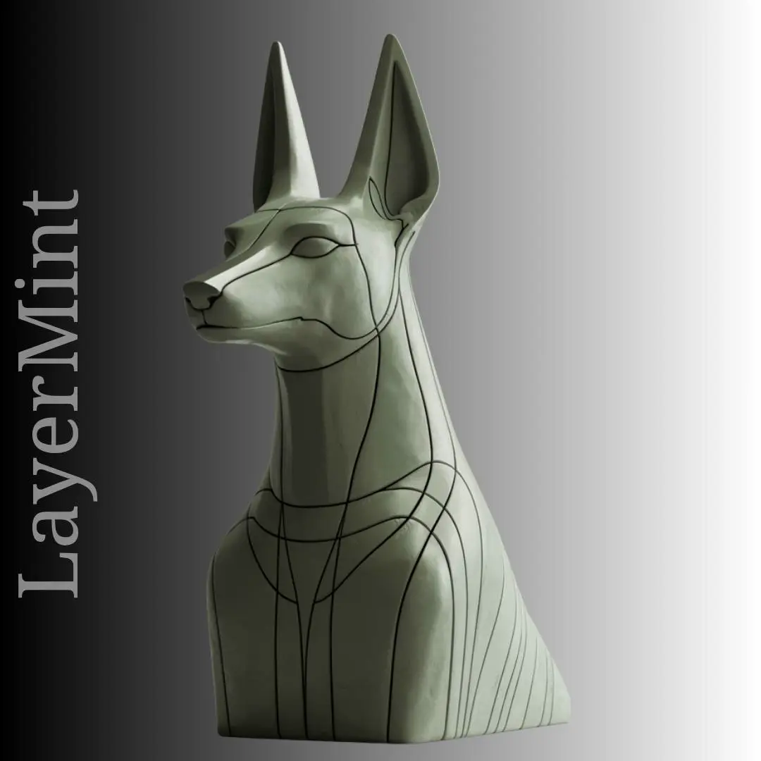 Stylized Anubis Bust 3D Print STL File