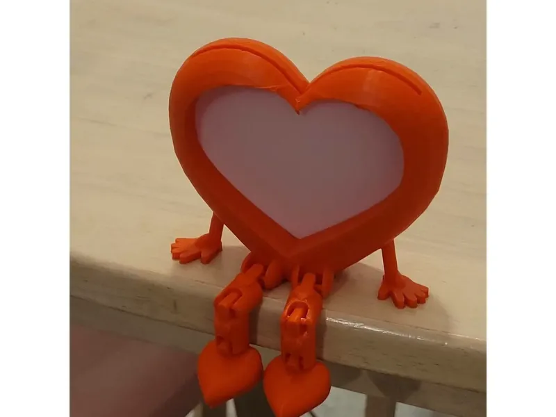 Porta foto cuore con gambe flessibili