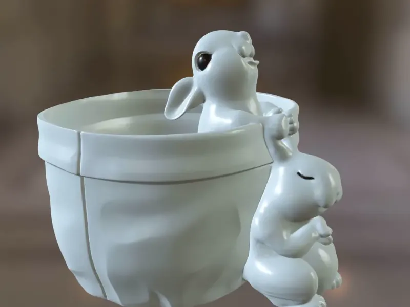 Friendly Rabbit Couple - Rabbit Planter Collection