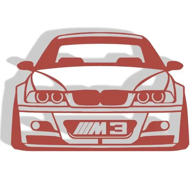 BMW M3 E46 Front - Silhouette Wall Decoration