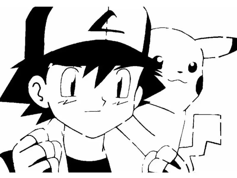 Ash Ketchum stencil