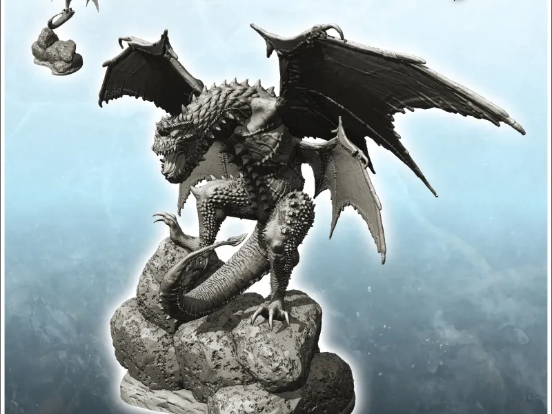 Dragon scalat pe o grămadă de monede de aur (25) - miniaturi warham