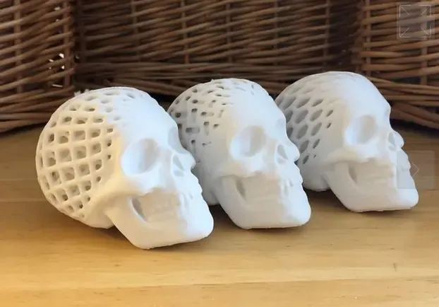 Three Architected Skulls