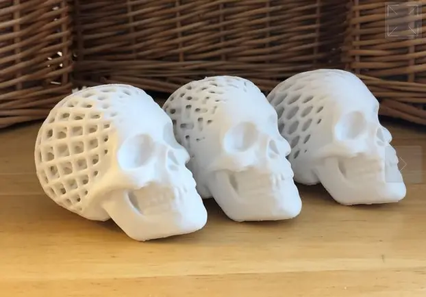 Three Architected Skulls