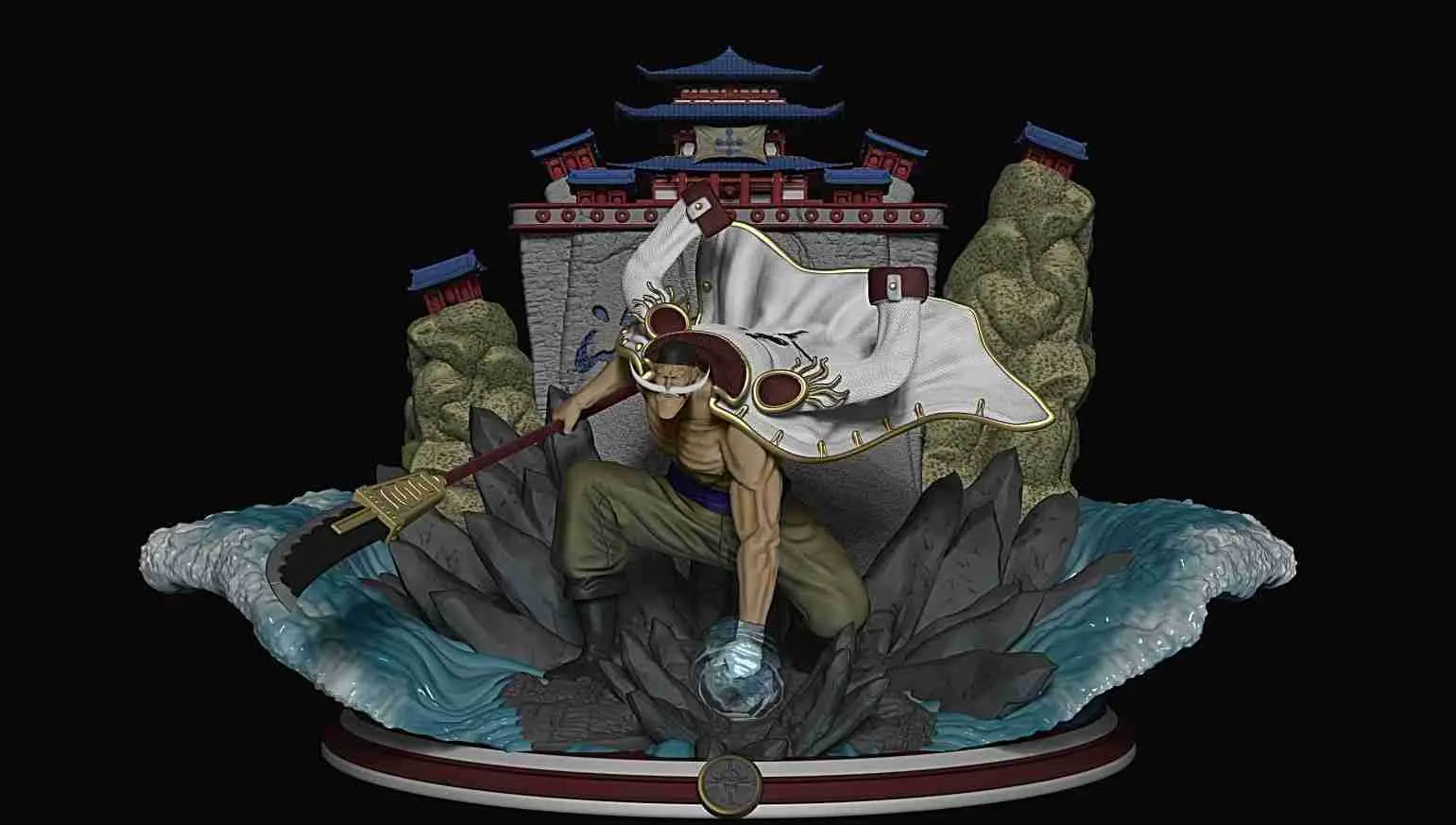 ONEPIECE EDWARD NEWGATE WHITEBEARD IN MARINEFORD 3Druckbar