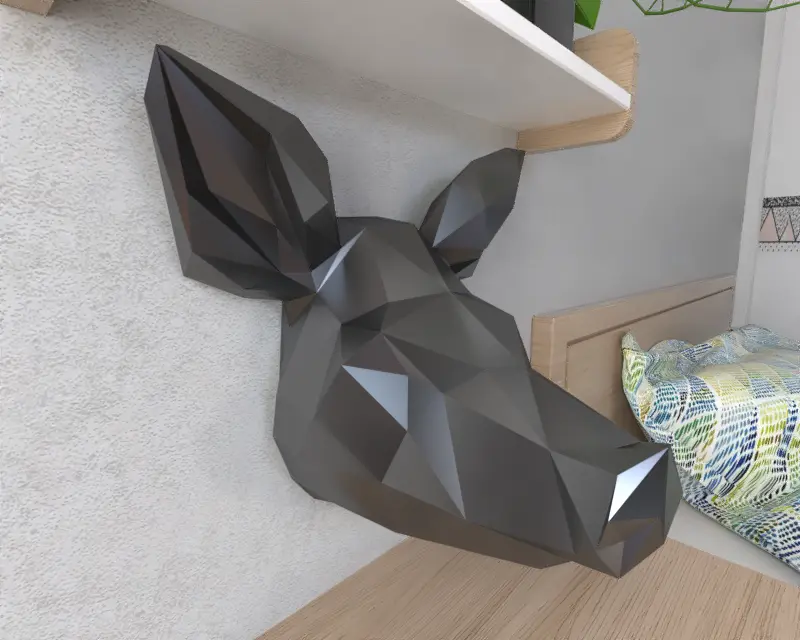 Cabeza de cerdo Lowpoly Low poly