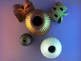Spherical grooved vase set-7