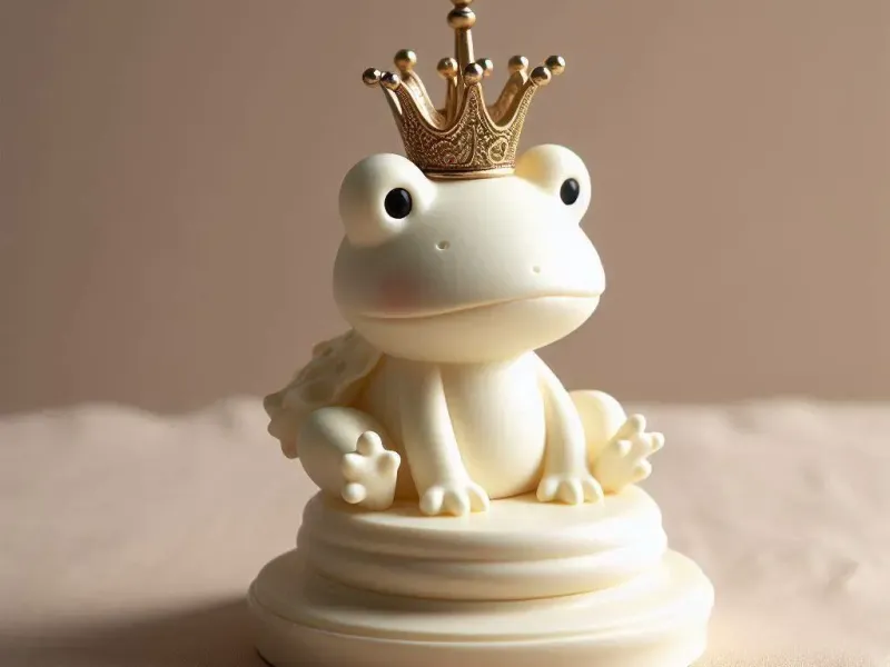 3088  Frog Princess with Crown — Ivory-Style Minimalist