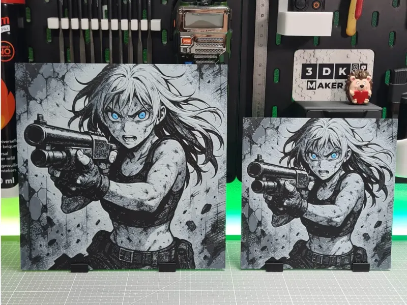 Girl Anime Shotgun – Hueforge – 4 Colors