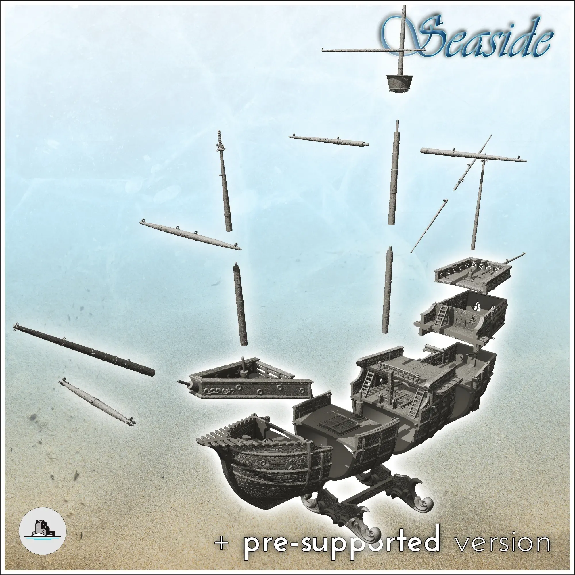 Sail boat Caravel (3) - Pirate Jungle Island Beach Piracy