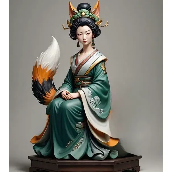 3473  Donna Spirito di Volpe in Stile Pu Songling  Magia  STL