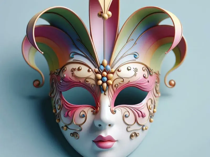 3809  Venetian Carnival Mask Color 3D Model  magic  cat  STL
