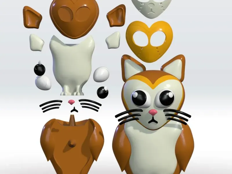 Meowl Steal A Brainrot STL Multipart 3D Model Fanart