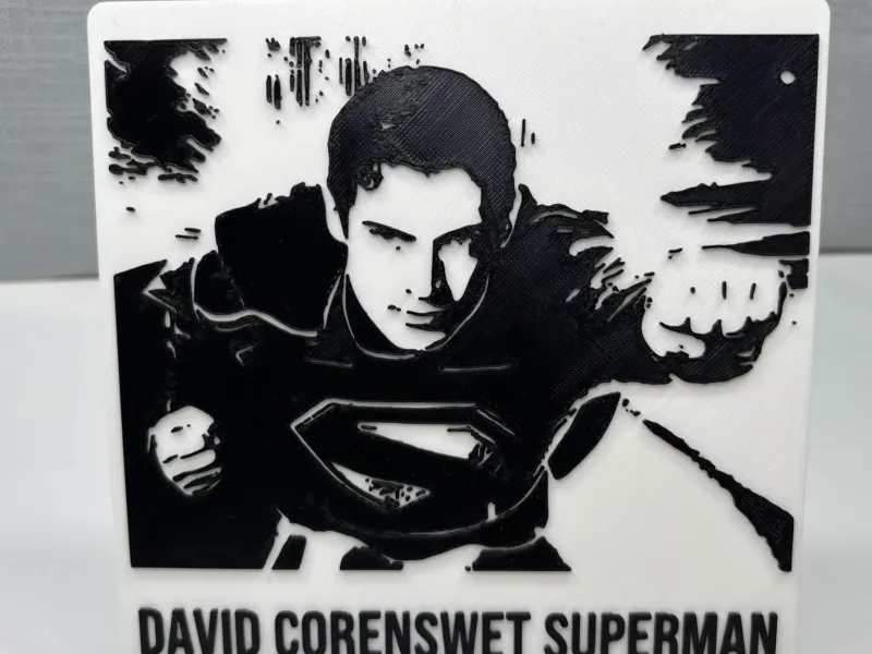 David Corenswet Superman svg 150mm tile art
