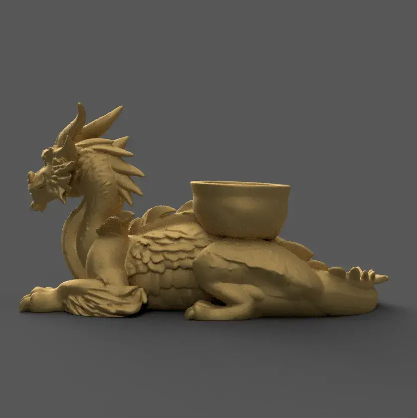 Dragon candle holder Bowl Planter STL – Pot, Holder, Decor 1