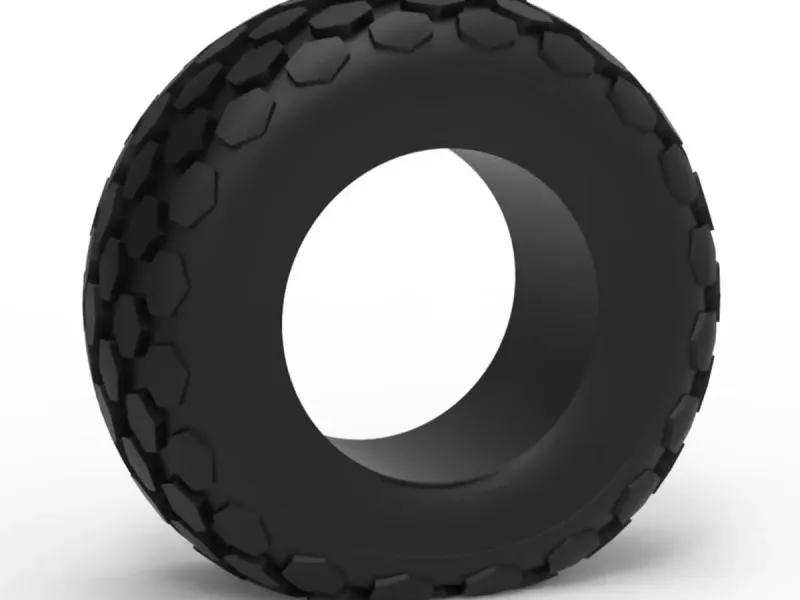 Offroad tire 28 deflated Scale 1:25