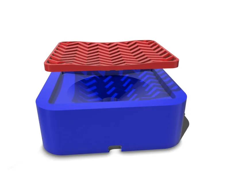 Simple soap bowl with drain (zigzag pattern)