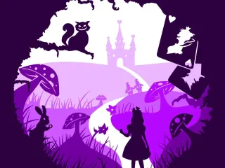 alice in wonderland lightbox (shadow box)