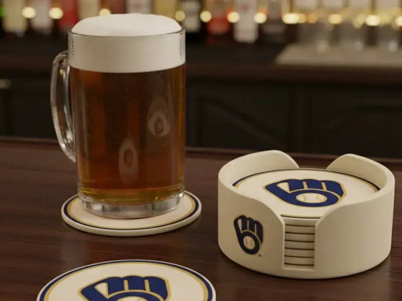 BREWERS COASTERS AND HOLDER