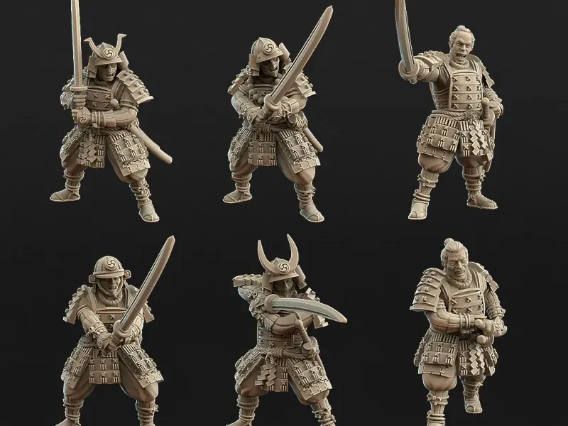 Japanische Samurai-Schwertkämpfer