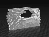 muro di mattoni penetrato V2.0 / un pezzo solido-1