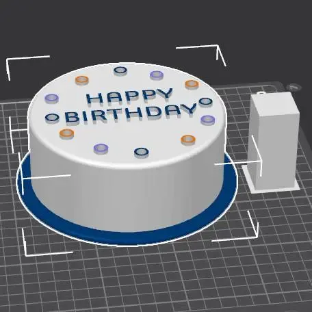 Birthday cake with 12 candle holders