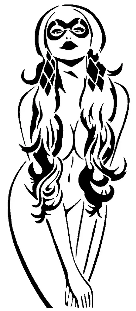 Harley Quinn stencil 13
