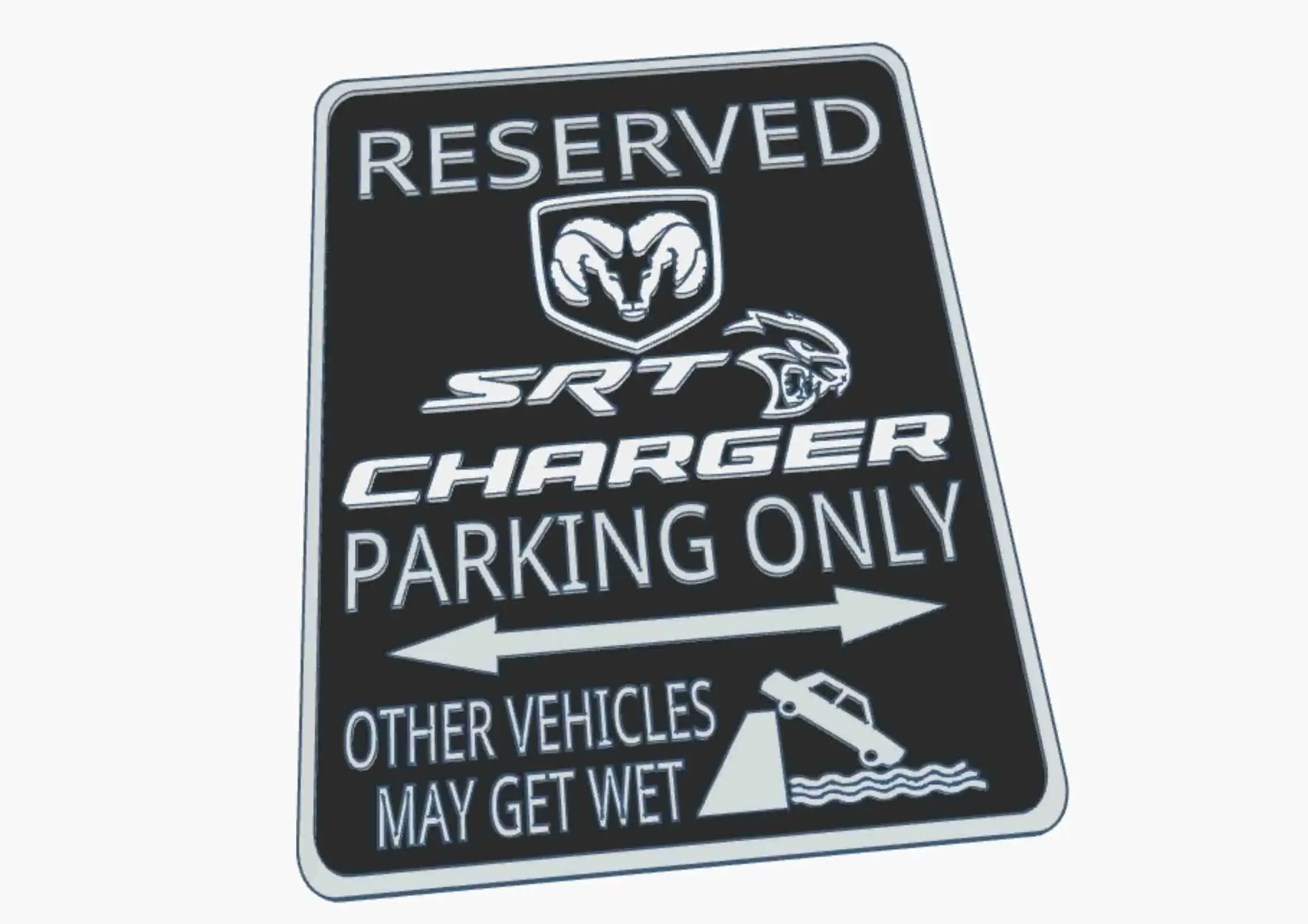 Dodge Charger SRT Hellcat Parking Sign