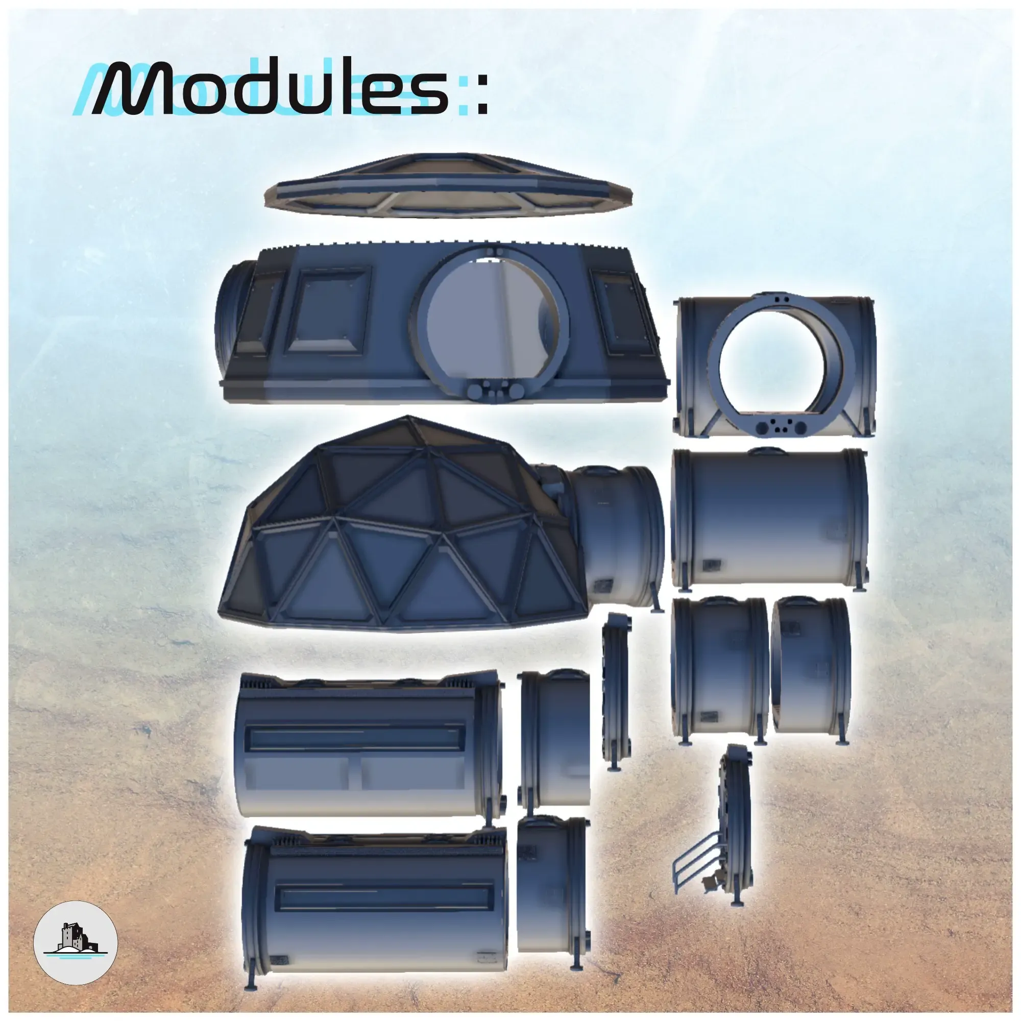 Modular space base 2 - Terrain Scifi Science fiction SF