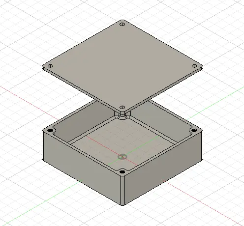 3D-gedruckte Schachtel mit Deckel (100x100x30 mm)