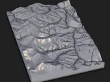 Mountain Ridge Topographic Relief Map – 3D Printable STL-7