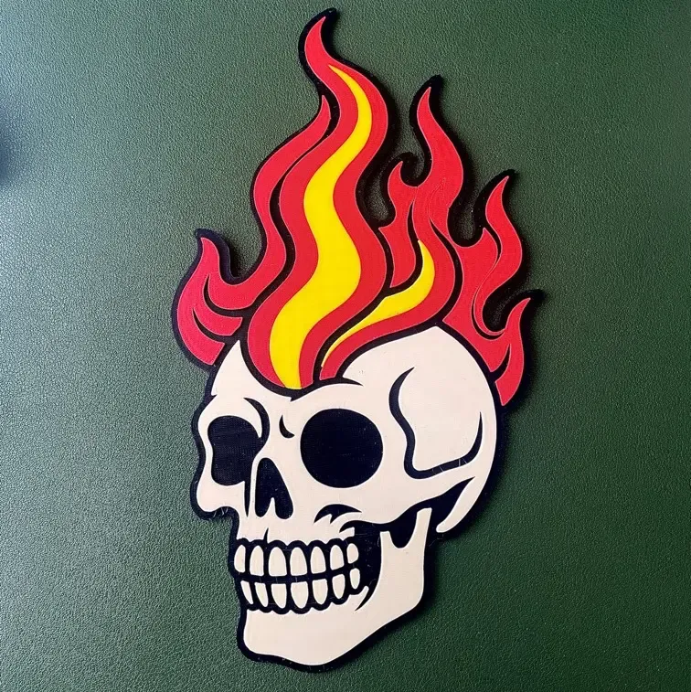 Skull with flaming hair - Logo Multicolor
