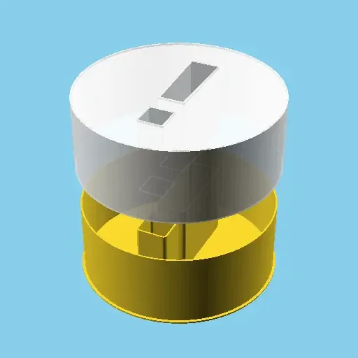 Disk with an exclamation point, nestable box (v1)