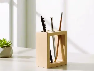 Desk Organizer - Minimalist Open Frame Pen Cube