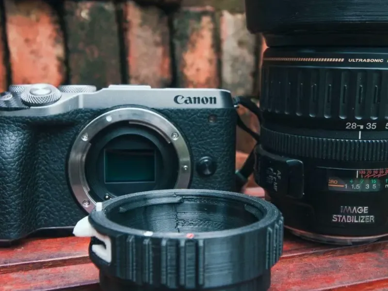 Адаптер Canon EF на Canon M с фиксирующим штифтом